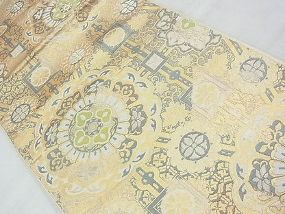 平和屋着物◎六通柄 本袋帯 正倉院花文 双重箔 逸品 BAAF7118ns