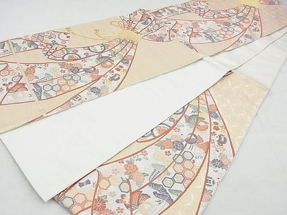 平和屋着物◎六通柄袋帯 熨斗目四季鴛鴦文 金糸 逸品 BAAF7123ns