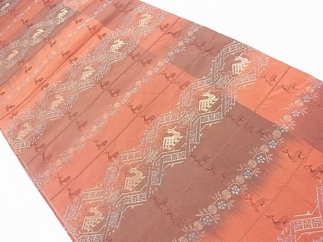 平和屋着物◎全通柄袋帯 有栖川文様 金糸 逸品 BAAF7121ns