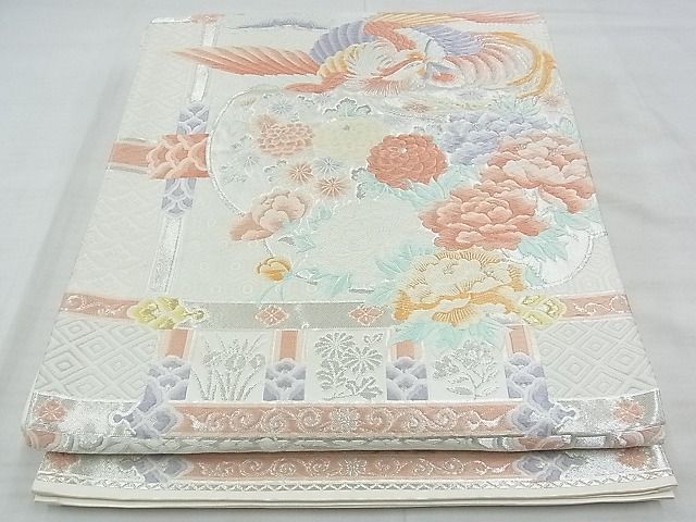 平和屋着物◎六通柄袋帯 唐織 瑞鳥乃花園 金銀糸 逸品 BAAF7127ns