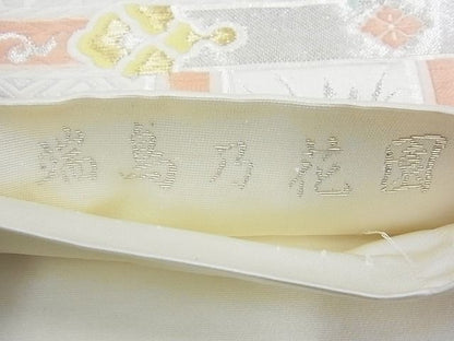 平和屋着物◎六通柄袋帯 唐織 瑞鳥乃花園 金銀糸 逸品 BAAF7127ns