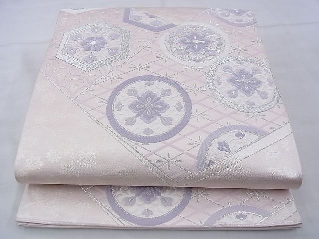 平和屋着物◎六通柄袋帯 唐織 花丸文 銀糸 逸品 BAAE9101ph