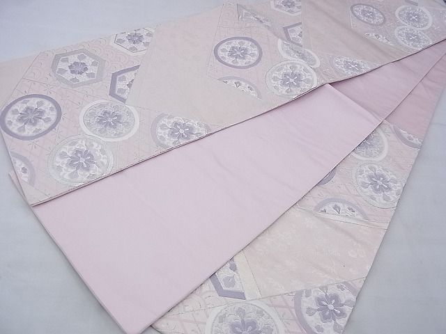 平和屋着物◎六通柄袋帯 唐織 花丸文 銀糸 逸品 BAAE9101ph