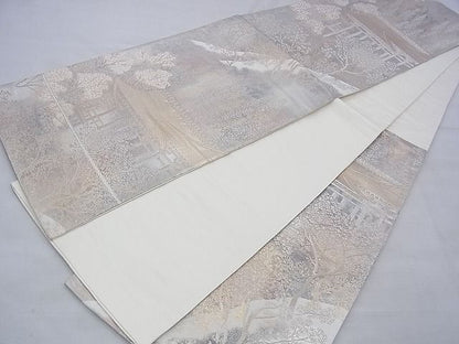 平和屋着物◎六通柄袋帯 京洛錦 風景文 二重引箔 逸品 BAAE9120ph