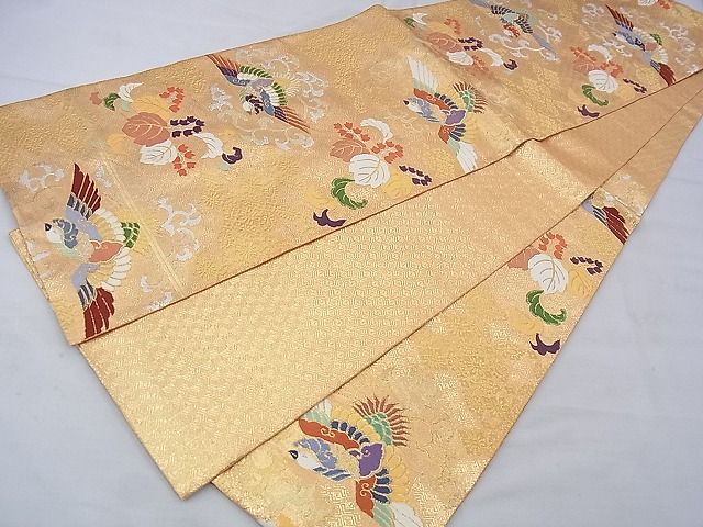 平和屋着物◎佐賀錦 六通柄袋帯 唐織 花鳥唐草文 金銀糸 逸品 BAAE9134ph