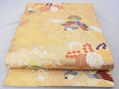 平和屋着物◎佐賀錦 六通柄袋帯 唐織 花鳥唐草文 金銀糸 逸品 BAAE9134ph