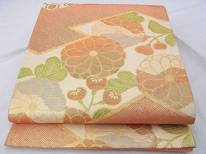 平和屋着物◎佐賀錦 六通柄袋帯 松皮菱花文 金糸 逸品 BAAE9139ph