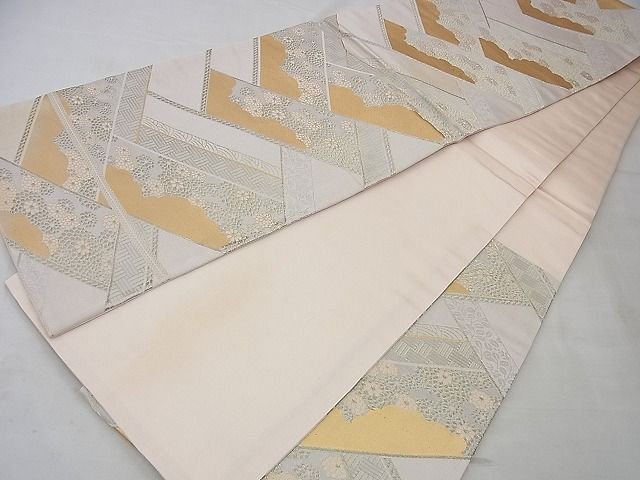平和屋着物◎六通柄袋帯 唐織 草花文 金銀糸 逸品 BAAE9153ph