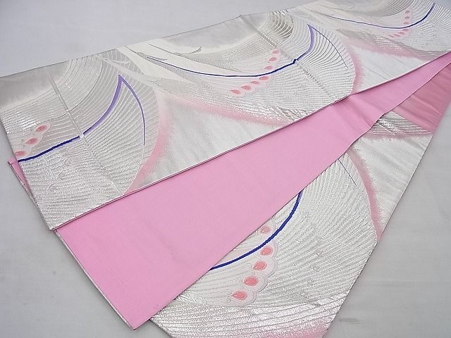 平和屋着物◎六通柄袋帯 飛鳥文 銀糸 逸品 BAAE9169ph