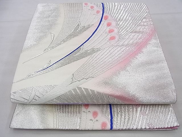 平和屋着物◎六通柄袋帯 飛鳥文 銀糸 逸品 BAAE9169ph