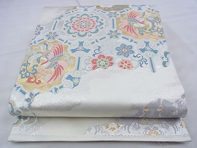 平和屋着物◎六通柄袋帯 唐織 道長亀甲鳳凰文 金銀糸 逸品 BAAF7831ph