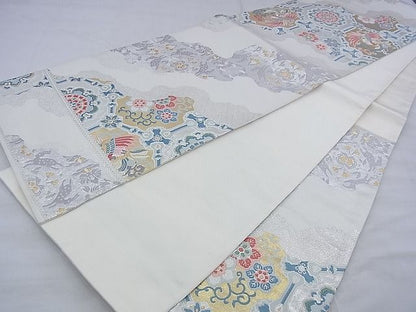 平和屋着物◎六通柄袋帯 唐織 道長亀甲鳳凰文 金銀糸 逸品 BAAF7831ph