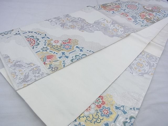 平和屋着物◎六通柄袋帯 唐織 道長亀甲鳳凰文 金銀糸 逸品 BAAF7831ph
