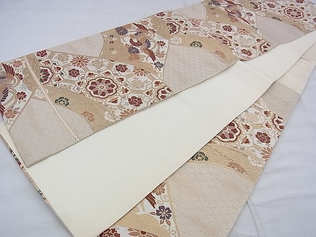 平和屋着物◎六通柄袋帯 唐織 鳳凰有職青海波 金糸 逸品 BAAF7834ph