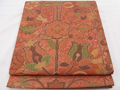 平和屋着物◎六通柄袋帯 更紗花文 逸品 BAAF8855hz