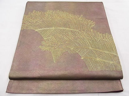 平和屋着物◎太鼓柄袋帯 刺繍 枝葉文 金糸 引箔 逸品 BAAF8858hz