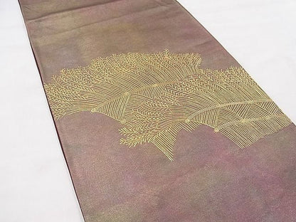 平和屋着物◎太鼓柄袋帯 刺繍 枝葉文 金糸 引箔 逸品 BAAF8858hz