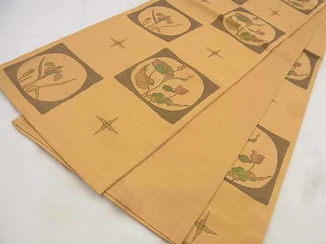 平和屋着物◎六通柄袋帯 市松花文 逸品 BAAF8612qt