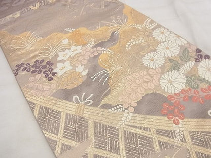 平和屋着物◎六通柄袋帯 唐織 近東更紗 金糸 逸品 BAAF8615qt