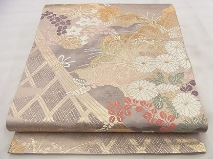 平和屋着物◎六通柄袋帯 唐織 近東更紗 金糸 逸品 BAAF8615qt