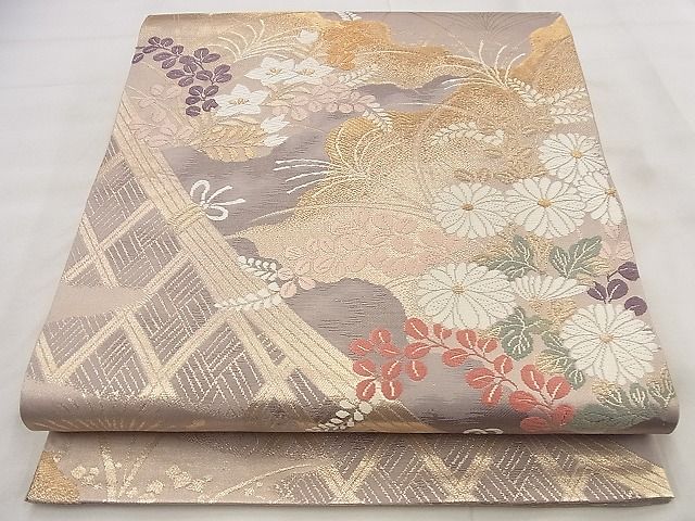 平和屋着物◎六通柄袋帯 唐織 近東更紗 金糸 逸品 BAAF8615qt