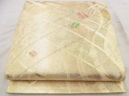 平和屋着物◎佐賀錦 六通柄袋帯 流水文 金糸 逸品 BAAF8625qt
