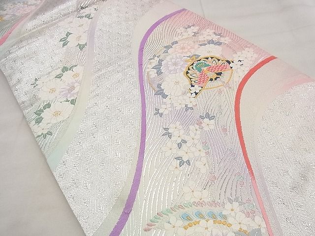 平和屋着物◎六通柄袋帯 唐織 花鳥文 金銀糸 逸品 BAAF8631qt