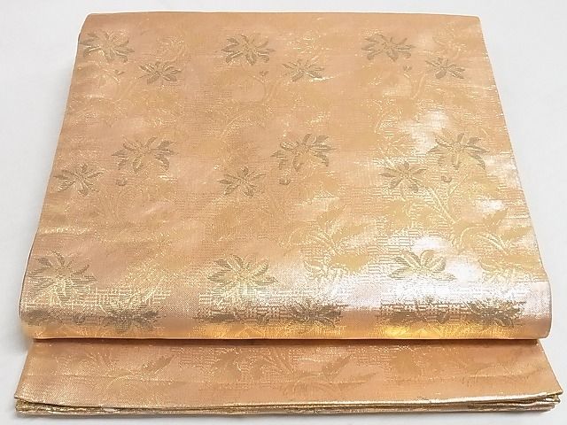 平和屋着物◎佐賀錦　両面六通柄袋帯　変わり縞　金糸　正絹　逸品　AAAH2903Abw