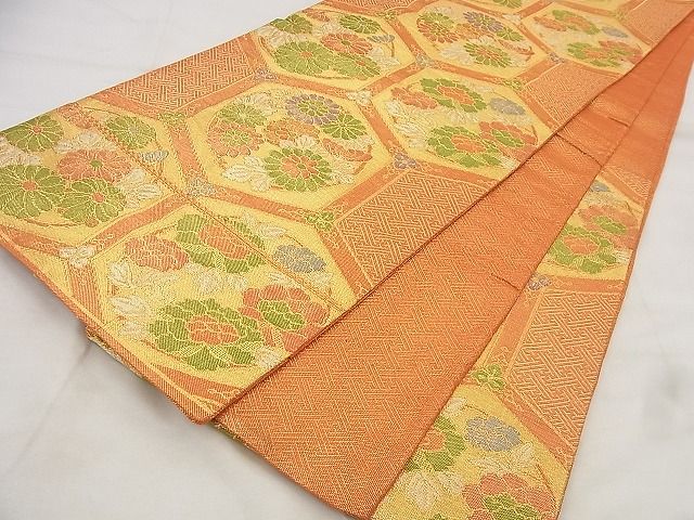 平和屋着物◎佐賀錦 六通柄袋帯 亀甲花文 金銀糸 やまとオリジナル 逸品 BAAF8663qt