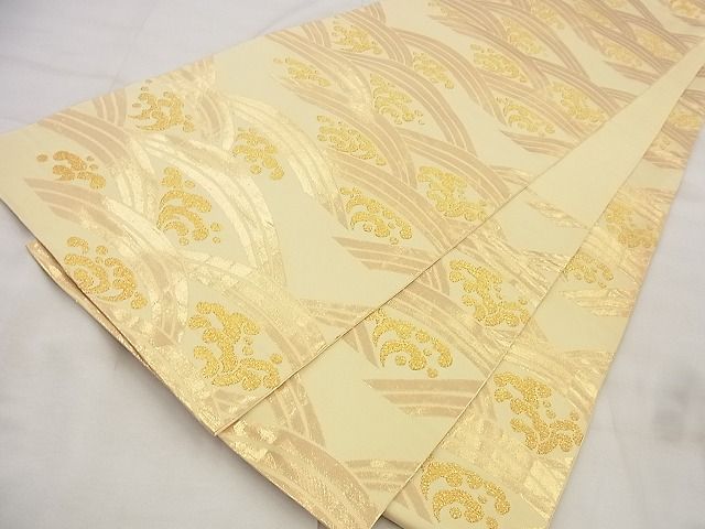 平和屋着物◎六通柄袋帯 立波文 金糸 逸品 BAAF8672qt