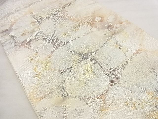 平和屋着物◎西陣 六通柄袋帯 立波文 銀糸 引箔 逸品 BAAF8734qt