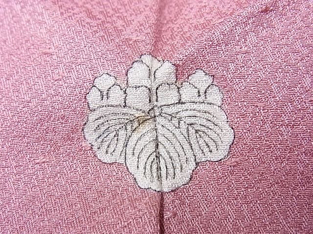 小紋 花唐草文様 ウール バチ衿 しつけ糸 y567 平和屋着物□上質な小紋 総刺繍 芝草舞蝶文 金糸 逸品 CAAE9063hy