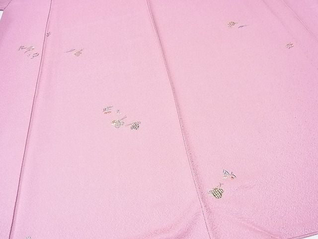 平和屋着物□上質な小紋 総刺繍 芝草舞蝶文 金糸 逸品 CAAE9063hy