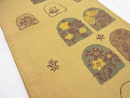 平和屋着物◎六通柄袋帯 草花文 逸品 BAAF7619ea