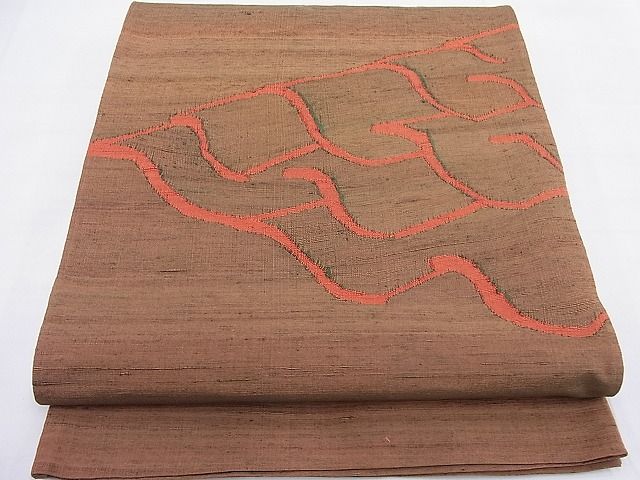 平和屋着物◎太鼓柄袋帯 紬地 幾何学文様 逸品 BAAF4532ea