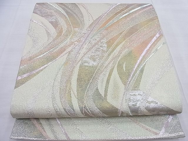 平和屋着物◎六通柄袋帯 流水文 銀糸 逸品 BAAF4533ea