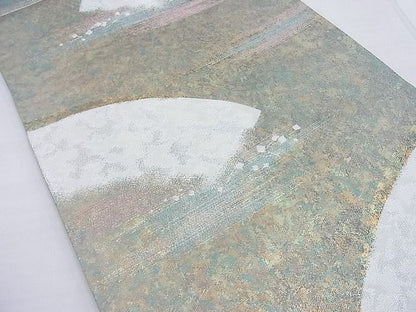 平和屋着物◎六通柄袋帯 地紙文 銀糸 逸品 BAAF4541ea
