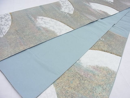 平和屋着物◎六通柄袋帯 地紙文 銀糸 逸品 BAAF4541ea