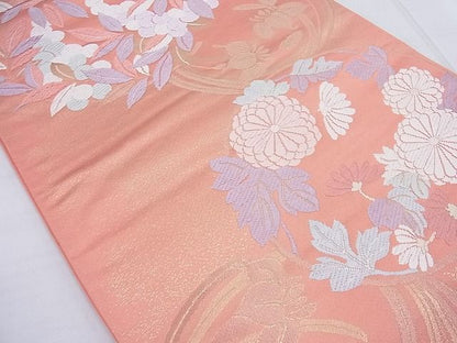 平和屋着物◎六通柄袋帯 唐織 花丸文 金糸 逸品 BAAF4570ea