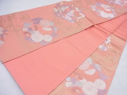 平和屋着物◎六通柄袋帯 唐織 花丸文 金糸 逸品 BAAF4570ea