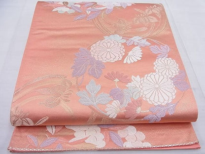 平和屋着物◎六通柄袋帯 唐織 花丸文 金糸 逸品 BAAF4570ea