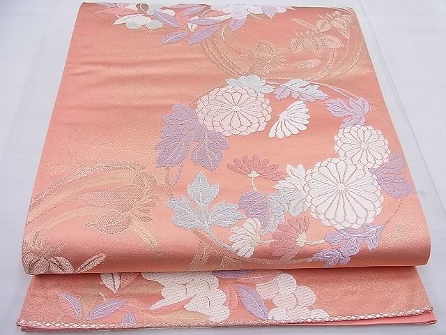平和屋着物◎六通柄袋帯 唐織 花丸文 金糸 逸品 BAAF4570ea