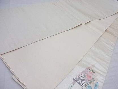 平和屋着物◎太鼓柄袋帯 扇面鳳凰花文 金彩 逸品 BAAF7662ea