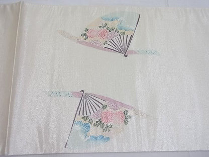 平和屋着物◎太鼓柄袋帯 扇面鳳凰花文 金彩 逸品 BAAF7662ea