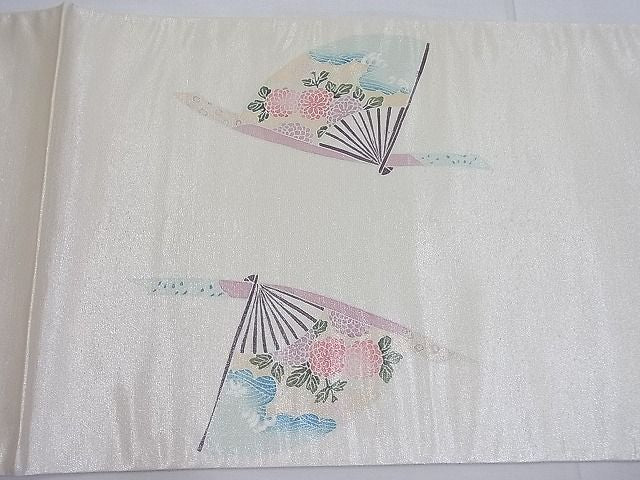 平和屋着物◎太鼓柄袋帯 扇面鳳凰花文 金彩 逸品 BAAF7662ea