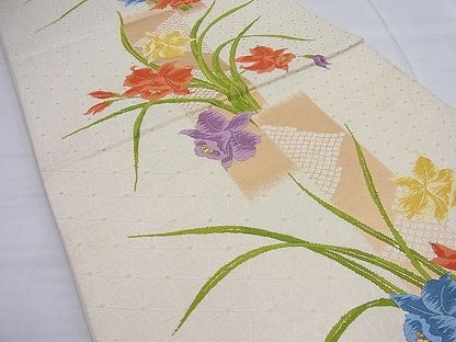 平和屋着物◎六通柄袋帯 唐織 草花文 金糸 逸品 BAAF7665ea