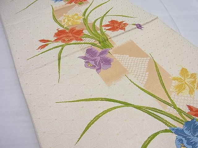 平和屋着物◎六通柄袋帯 唐織 草花文 金糸 逸品 BAAF7665ea