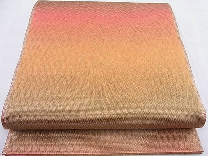 平和屋着物◎全通柄袋帯 霞文 金通し地 逸品 BAAF4584ea