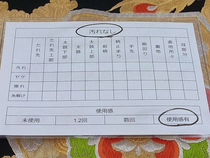 平和屋着物◎六通柄袋帯 唐織 鳳凰花亀甲文 黒地 金銀糸 逸品 BAAF4590ea