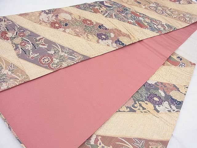 平和屋着物■六通柄袋帯 唐織 鳳凰花文 金糸 逸品 BAAF4490ea